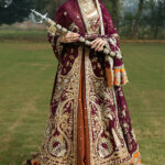Plum Royale Raw Silk Pishwas Lehenga