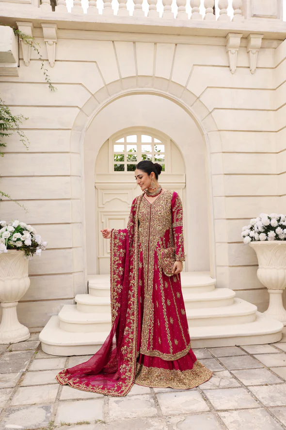 Royal Magenta Zardosi Bridal Ensemble - Image 5